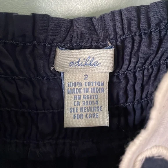 Anthropologie Odille tank top, navy blue w white eyelet lace, size small (2) - Picture 7 of 7